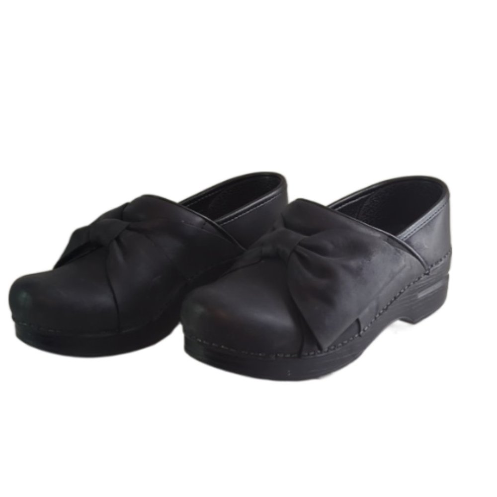 Dansko Pro Bow Black Milled Leather Professional Clog l Size EU 37 / US 6.5 - 7